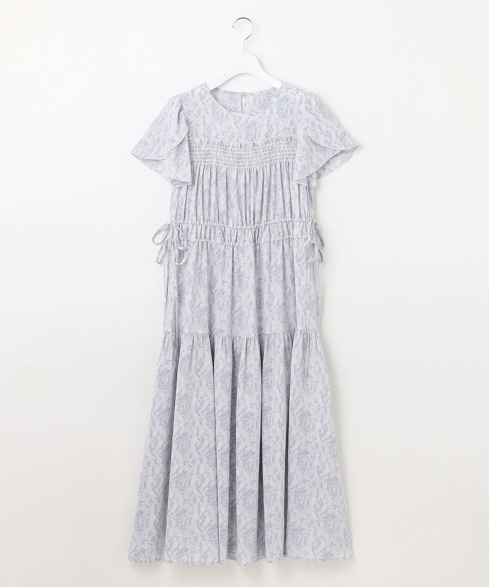 Feroux 【洗える】フラワープリントドロスト ワンピース 