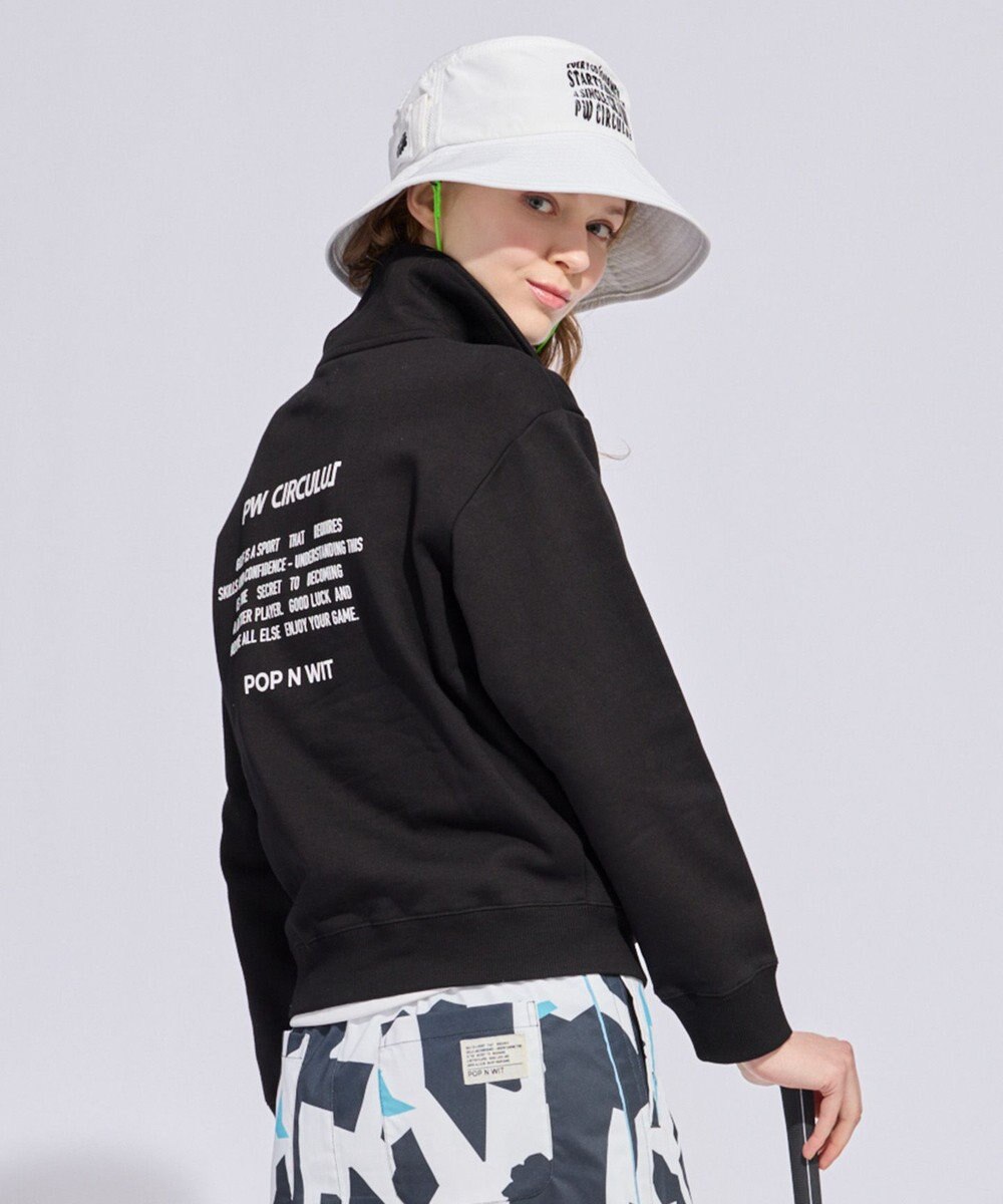 PW CIRCULUS 【WOMEN】ハーフジップ 裏毛スウェットトップス ゴルフウェア レディース 