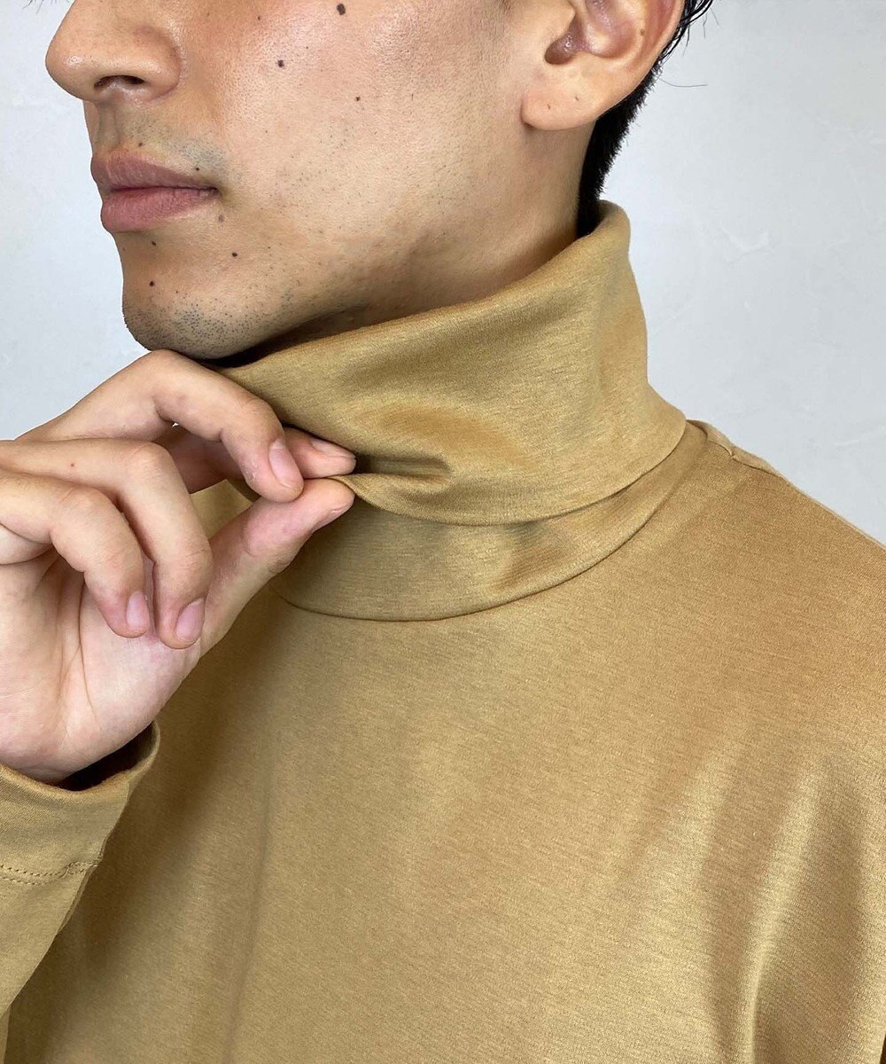 KASHIYAMA 【シルケット加工】コットンタートルネックカットソー 