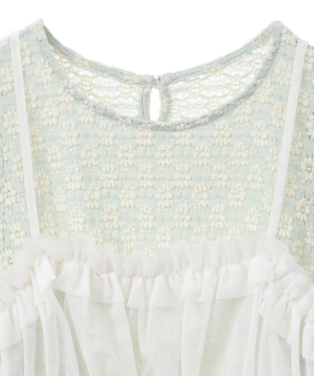 earth music&ecology ＳＥＴ２点フラワープルオーバー＋チュールビスチェ 