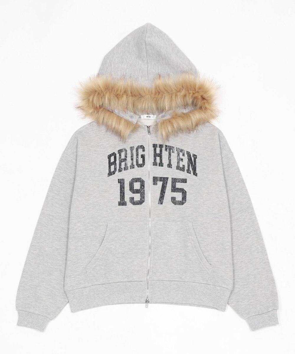 WEGO 裏起毛ファーフードBIGZIPパーカー 