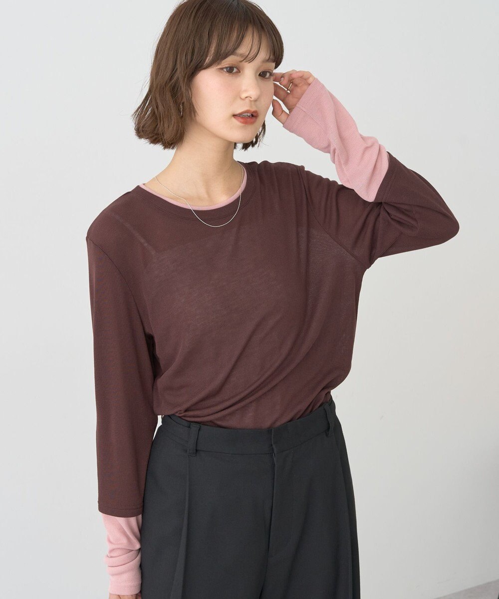 earth music&ecology レイヤードシアープルオーバー 