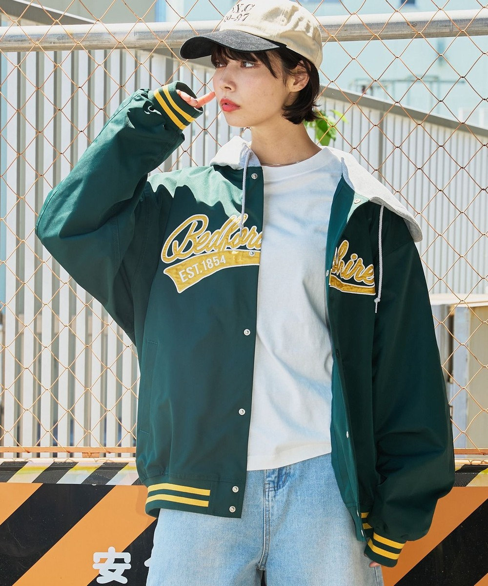 WEGO 【ユニセックス着用ITEM】フードワッペンスタジャン 