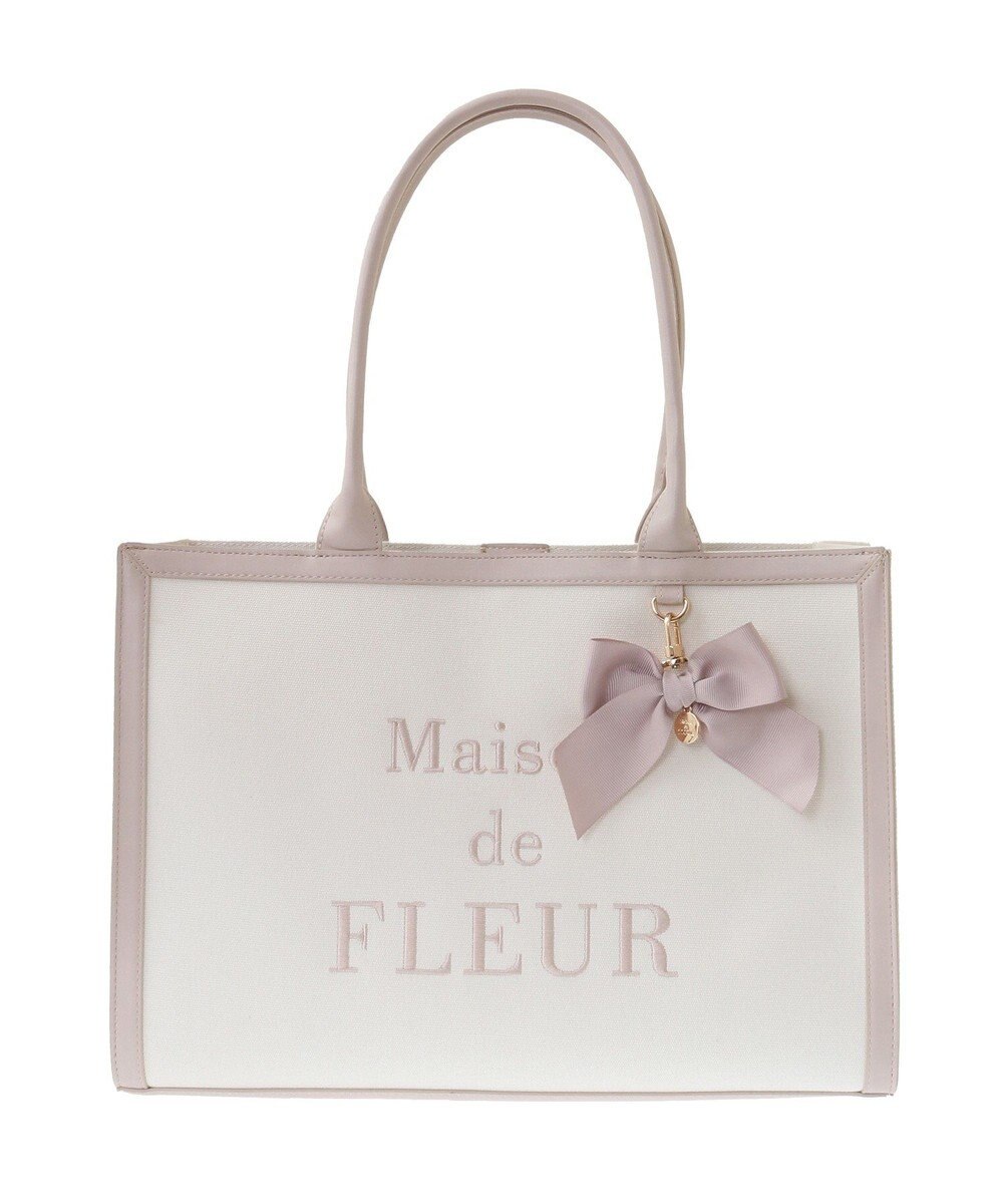 Maison de FLEUR ロゴ刺繍キャンバストートバッグ 