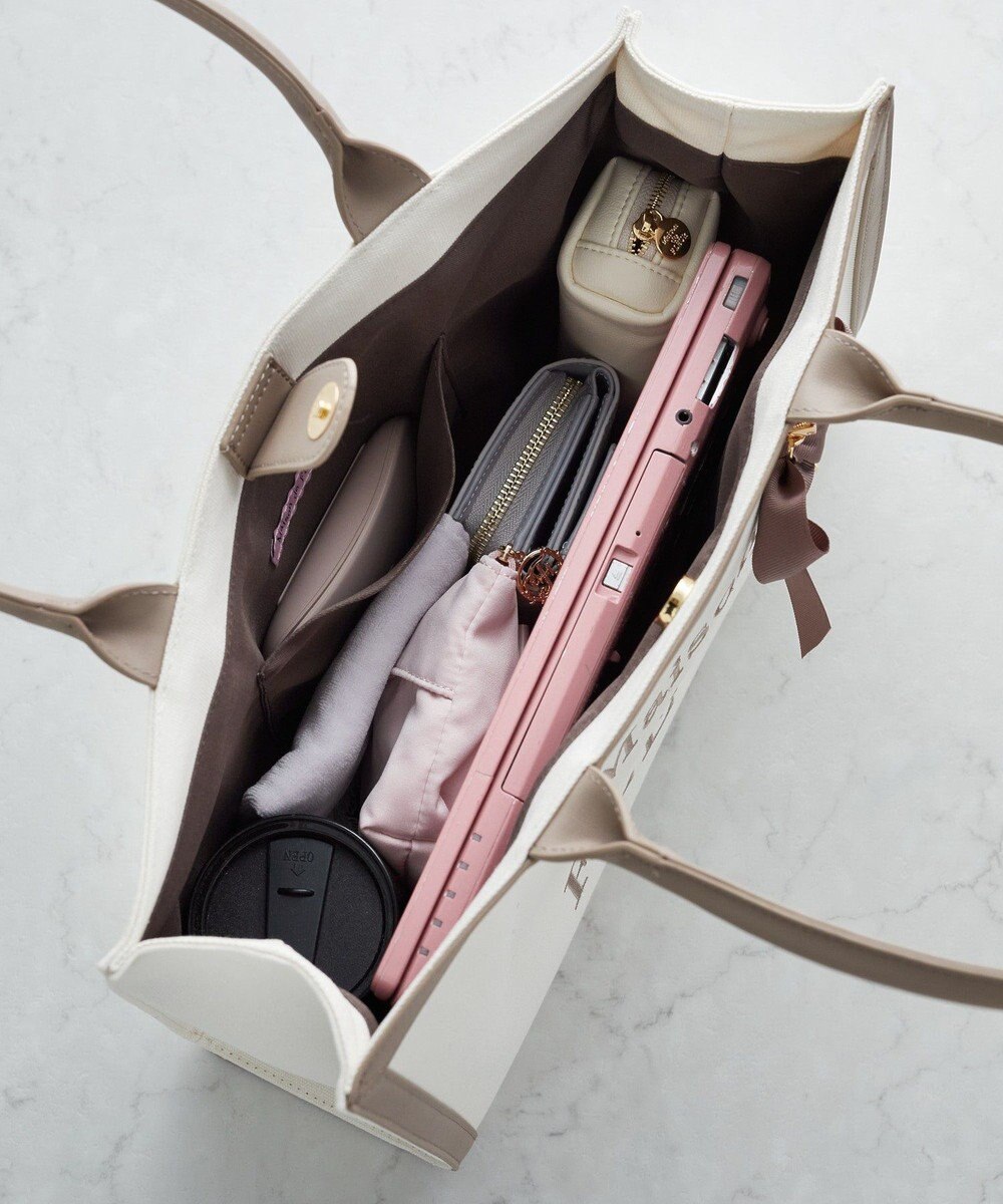 Maison de FLEUR ロゴ刺繍キャンバストートバッグ 