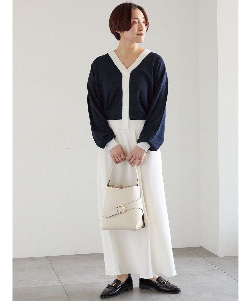 Te chichi 14G綿ポリVネックカーディガン 