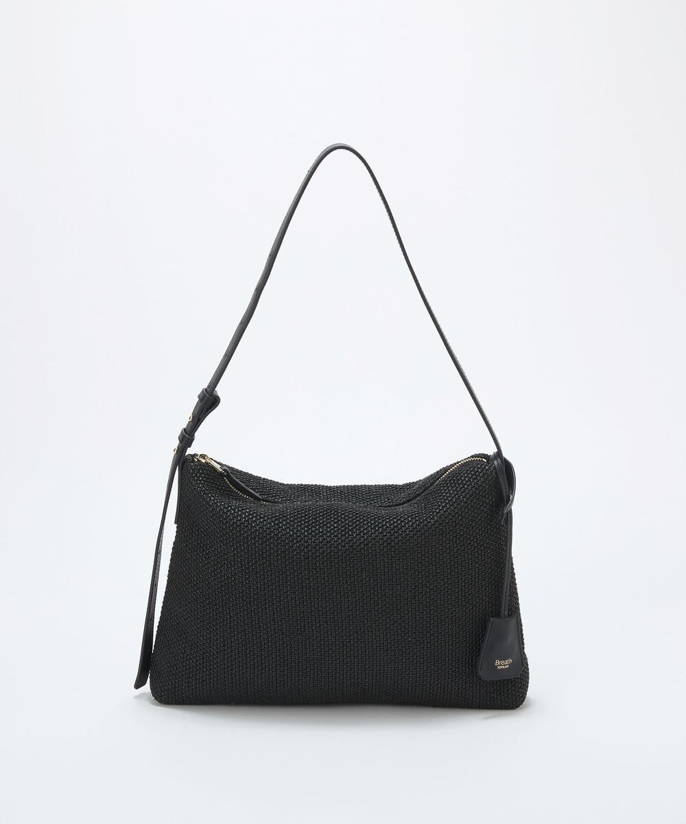 TOPKAPI 【Breath TOPKAPI】レザーコンビ 雑材風 シンプル ショルダーバッグ チャーム付き 