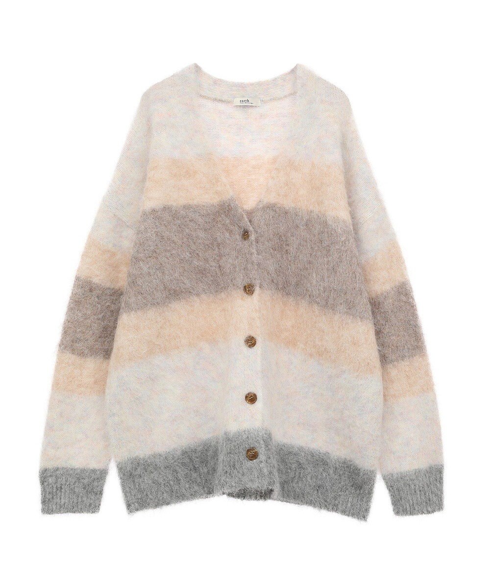 earth music&ecology グラデーション起毛ニットカーディガン 