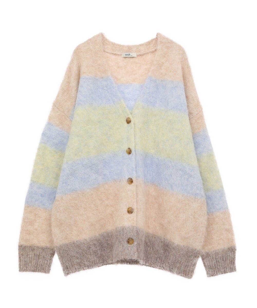 earth music&ecology グラデーション起毛ニットカーディガン 