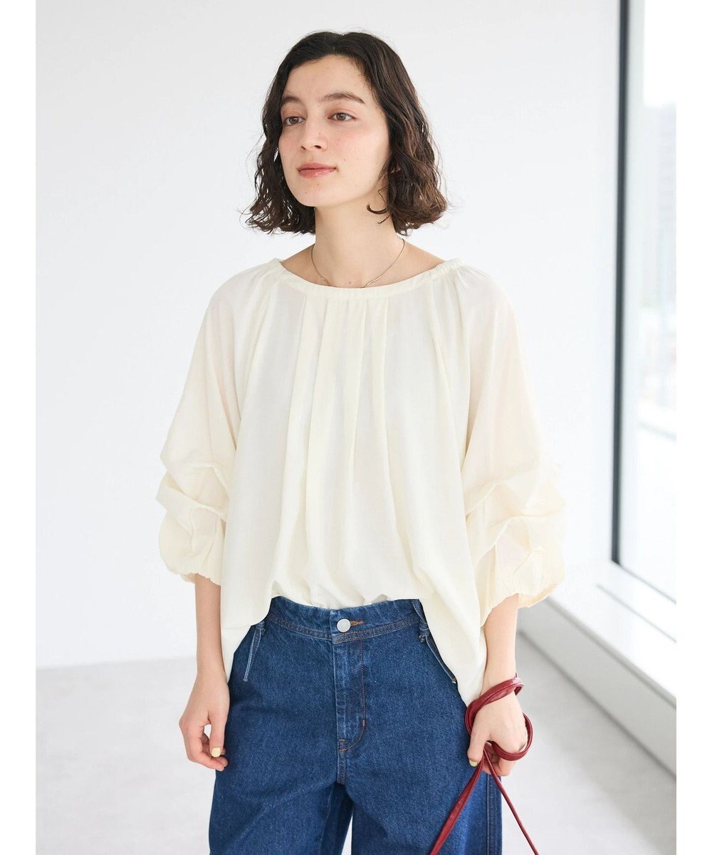 CRAFT STANDARD BOUTIQUE ピンタックホイップスリーブブラウス 