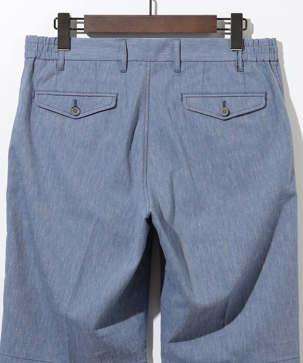 JOSEPH ABBOUD 【ウエストも伸びる/清涼/ストレッチ】ストレッチリネンシャンブレーショートパンツ 