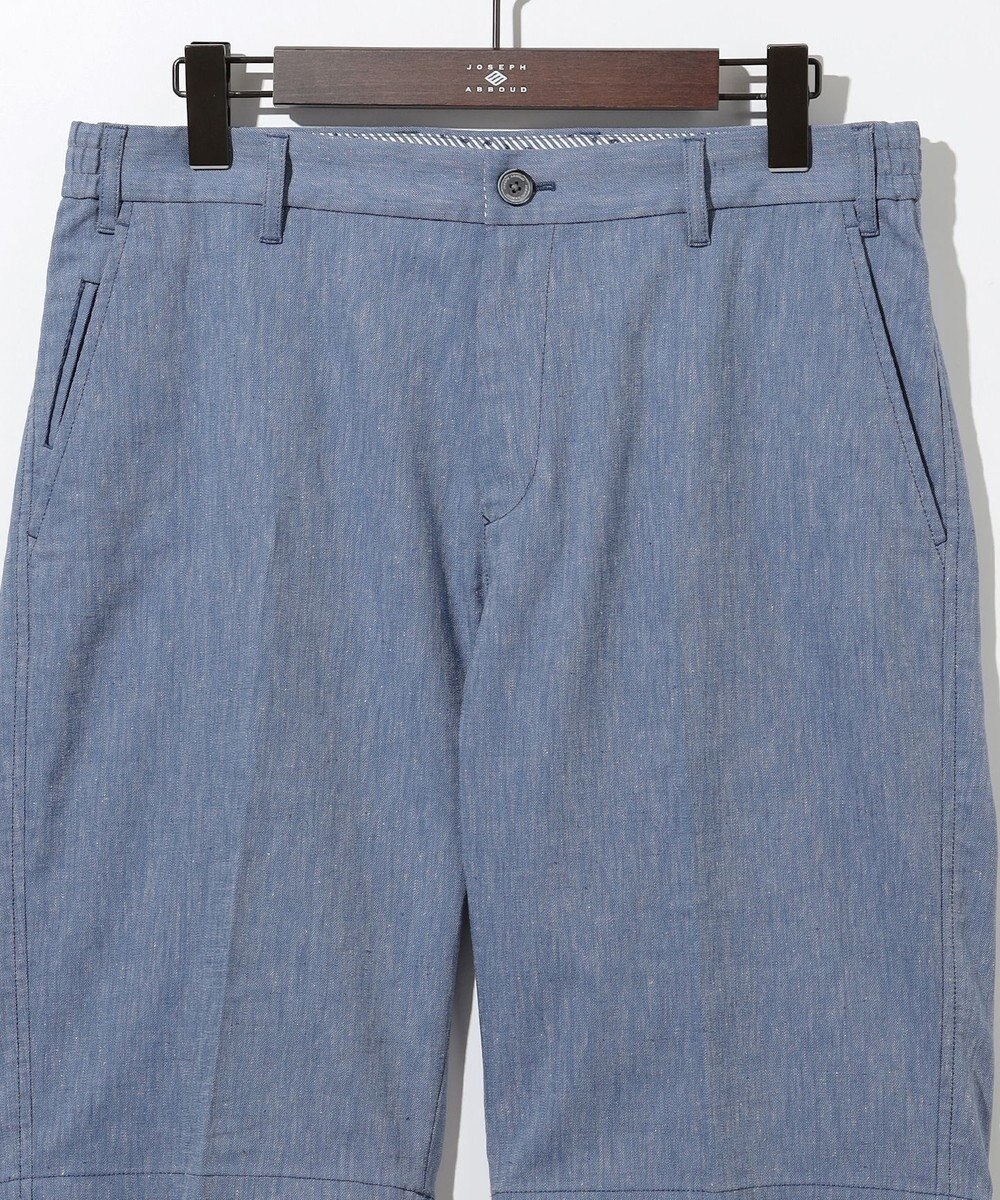 JOSEPH ABBOUD 【ウエストも伸びる/清涼/ストレッチ】ストレッチリネンシャンブレーショートパンツ 