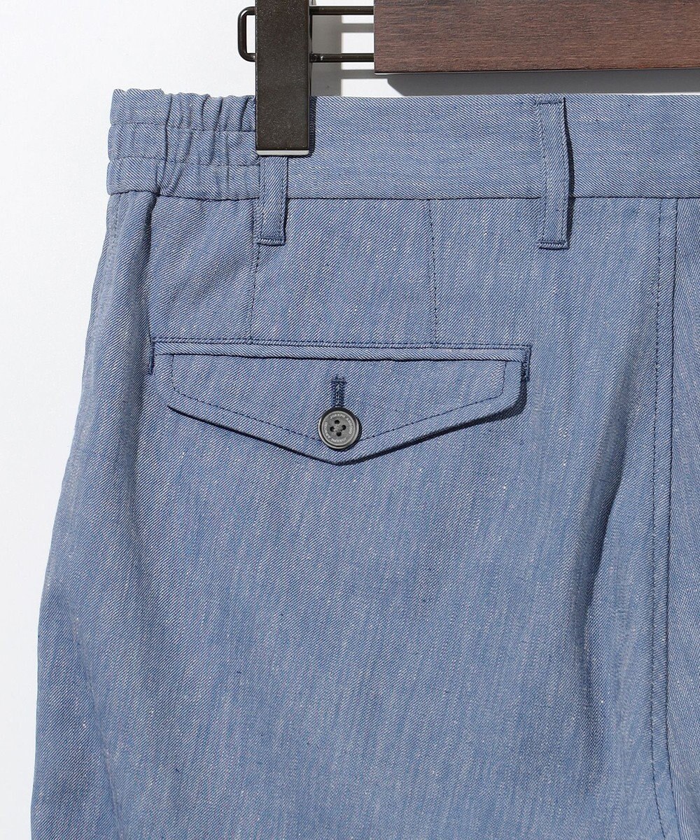 JOSEPH ABBOUD 【ウエストも伸びる/清涼/ストレッチ】ストレッチリネンシャンブレーショートパンツ 