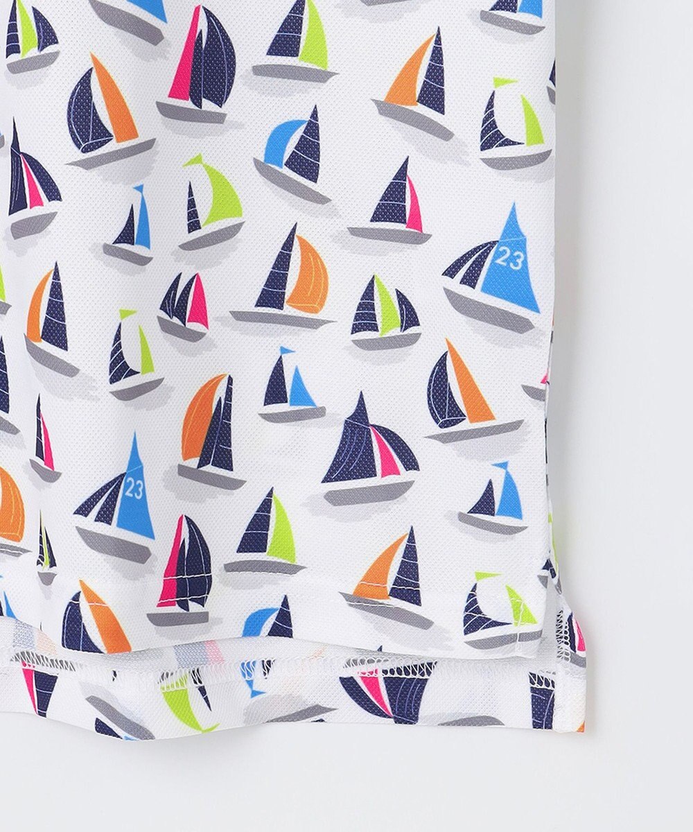 23区GOLF 【MEN/キングサイズ】【吸水速乾・UVケア】マルチヨットプリント 半袖ポロシャツ 