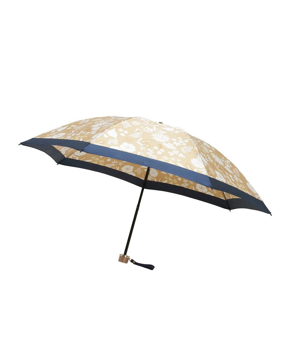 MOONBAT LANVIN en Bleu 折りたたみ傘 バイカラーデイジー サテンプリント 大きめ55cm 