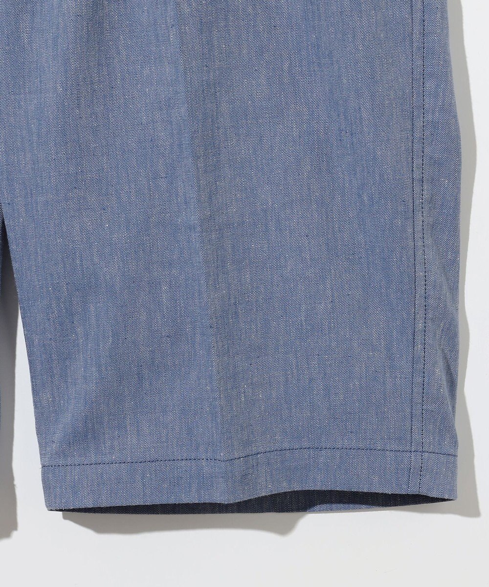 JOSEPH ABBOUD 【ウエストも伸びる/清涼/ストレッチ】ストレッチリネンシャンブレーショートパンツ 