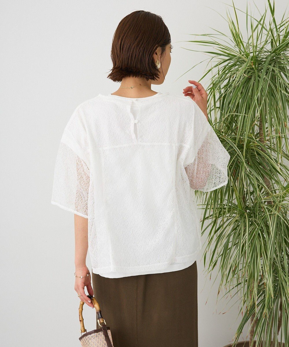 CRAFT STANDARD BOUTIQUE レースワイドTブラウス 