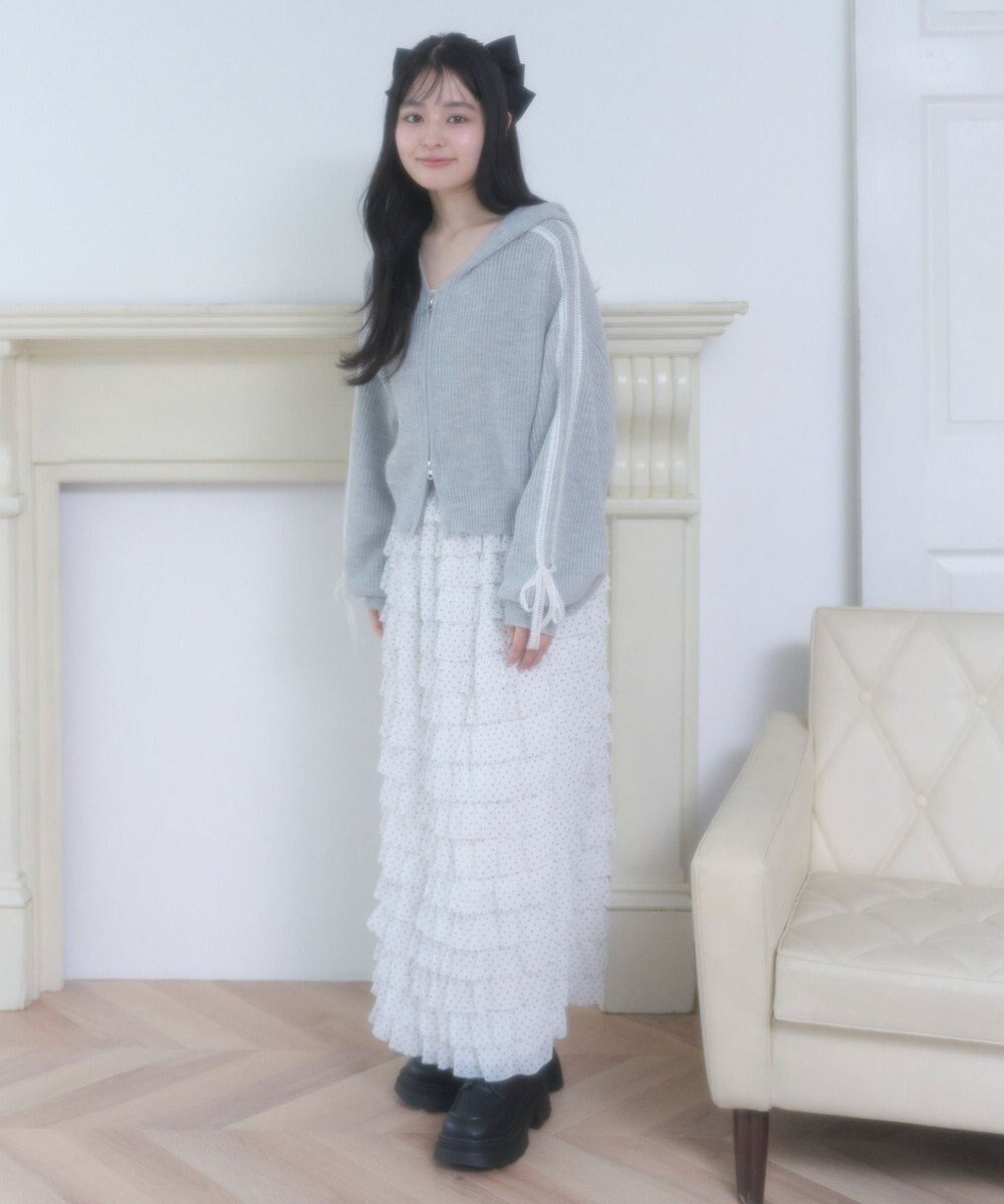 WEGO レースリボンニットパーカー 