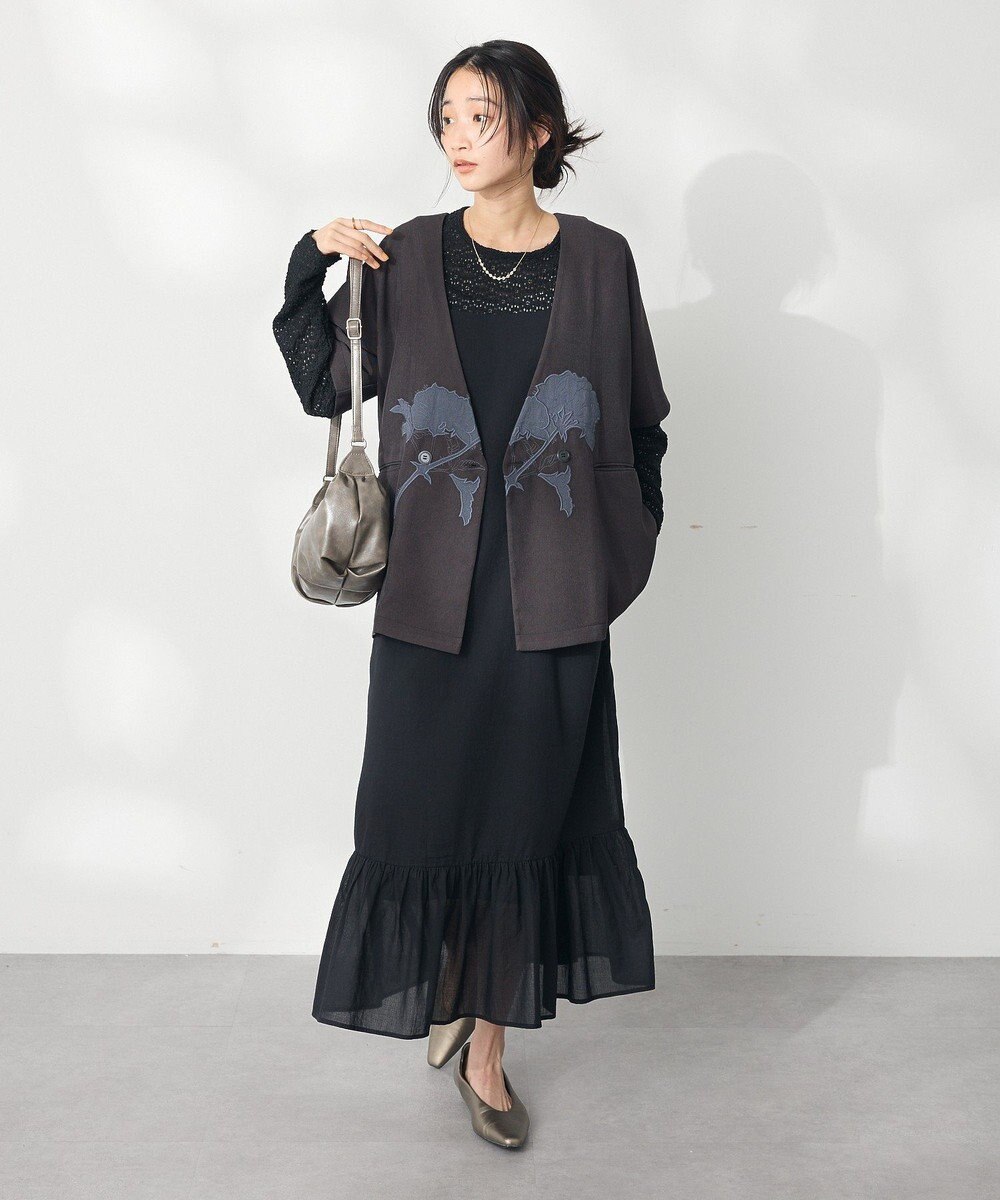 CRAFT STANDARD BOUTIQUE 花柄レースシャーリングプルオーバー 