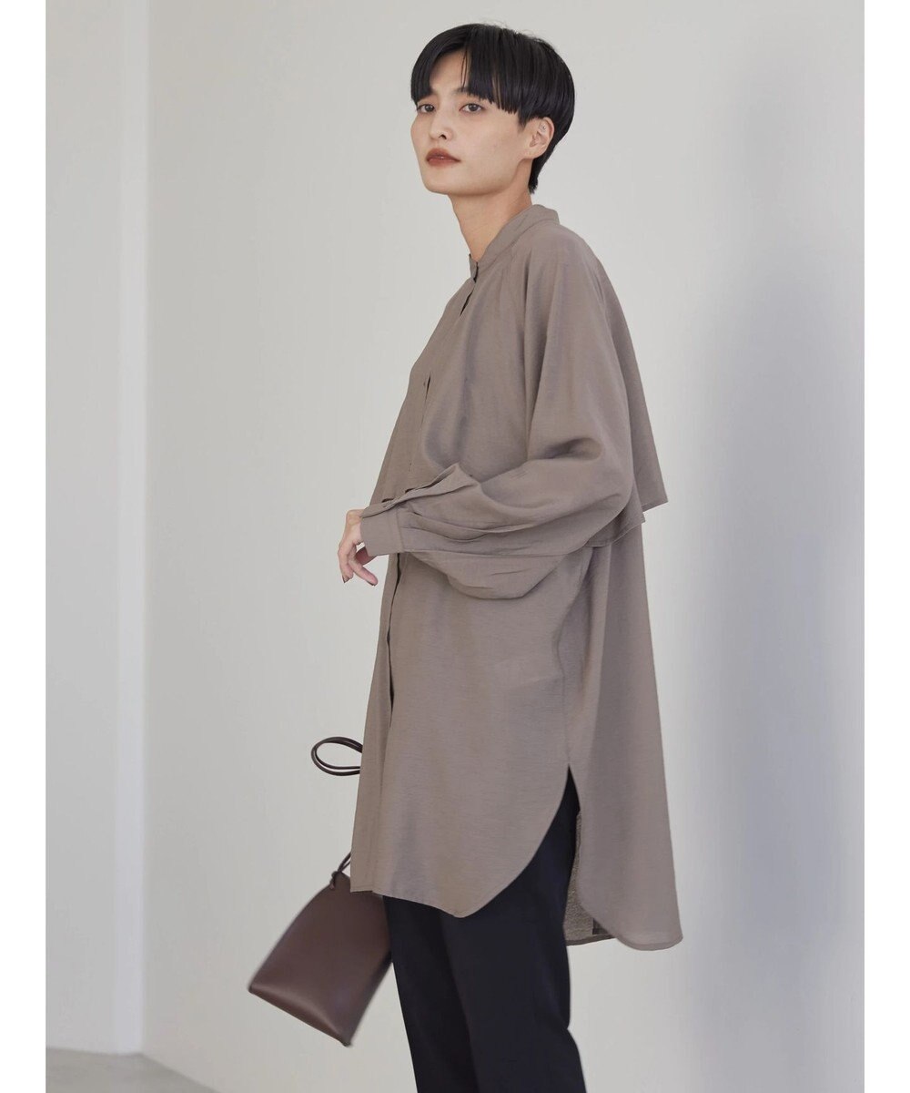 AMERICAN HOLIC バンドカラーフリルシャツチュニック 