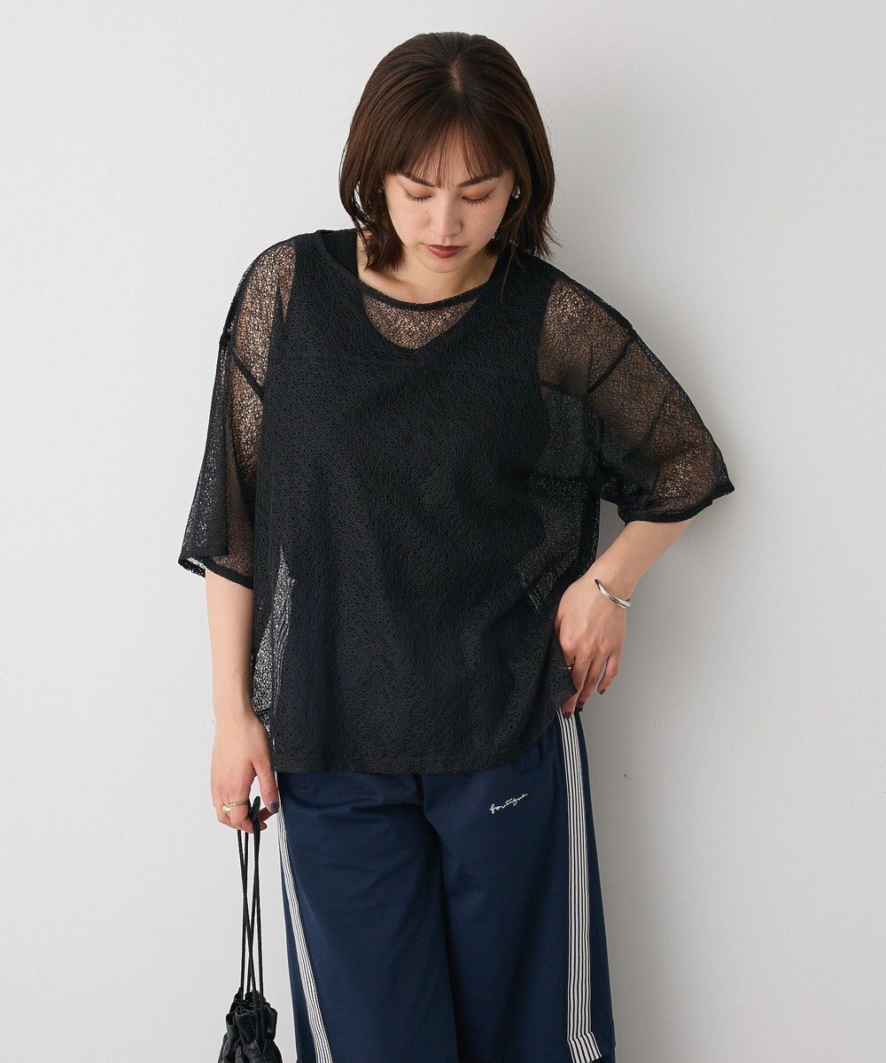 CRAFT STANDARD BOUTIQUE レースワイドTブラウス 