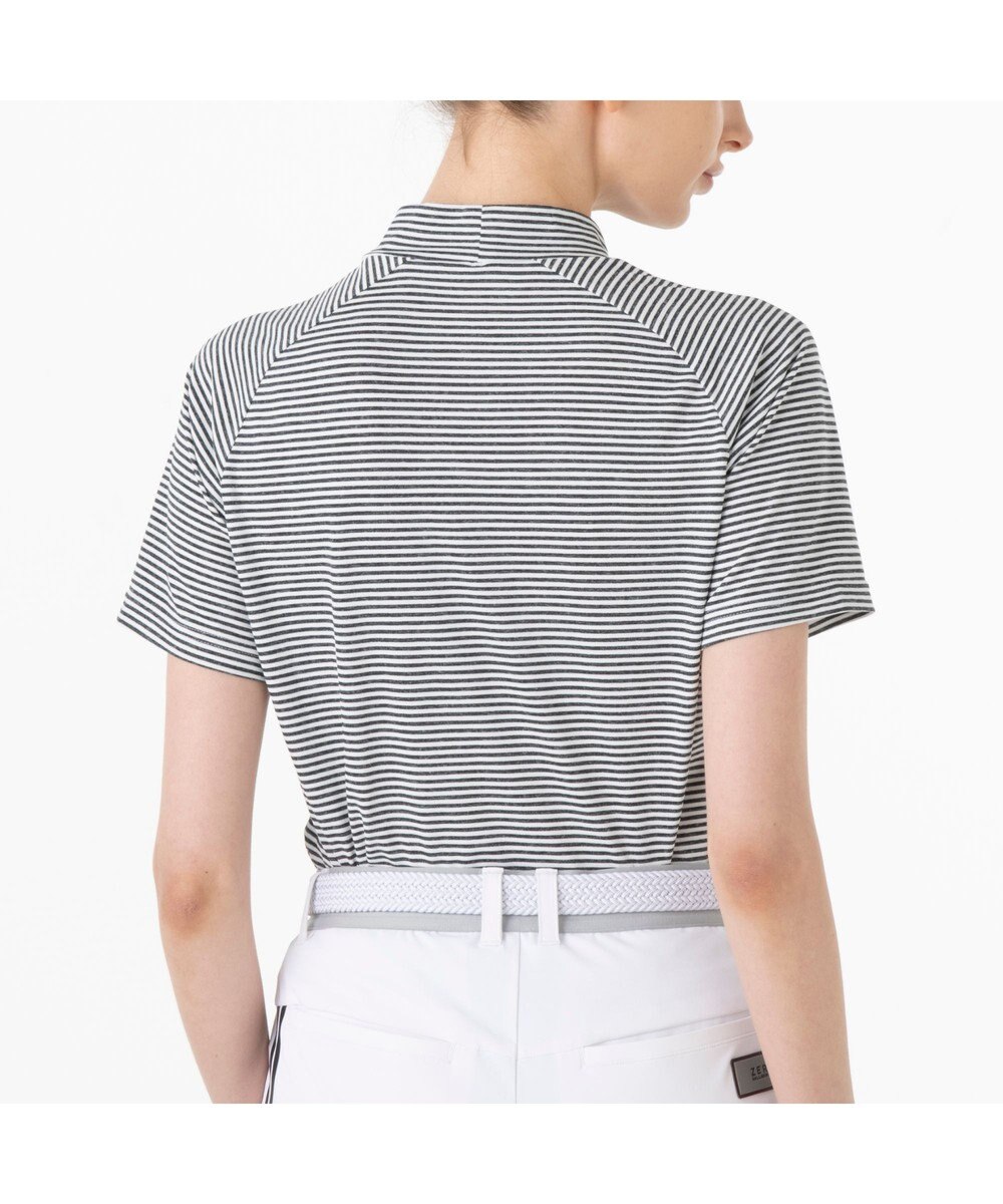 ZERO HALLIBURTON メランジ ボーダー モックネックTシャツ 82835 W4S4a レディースゴルフ 