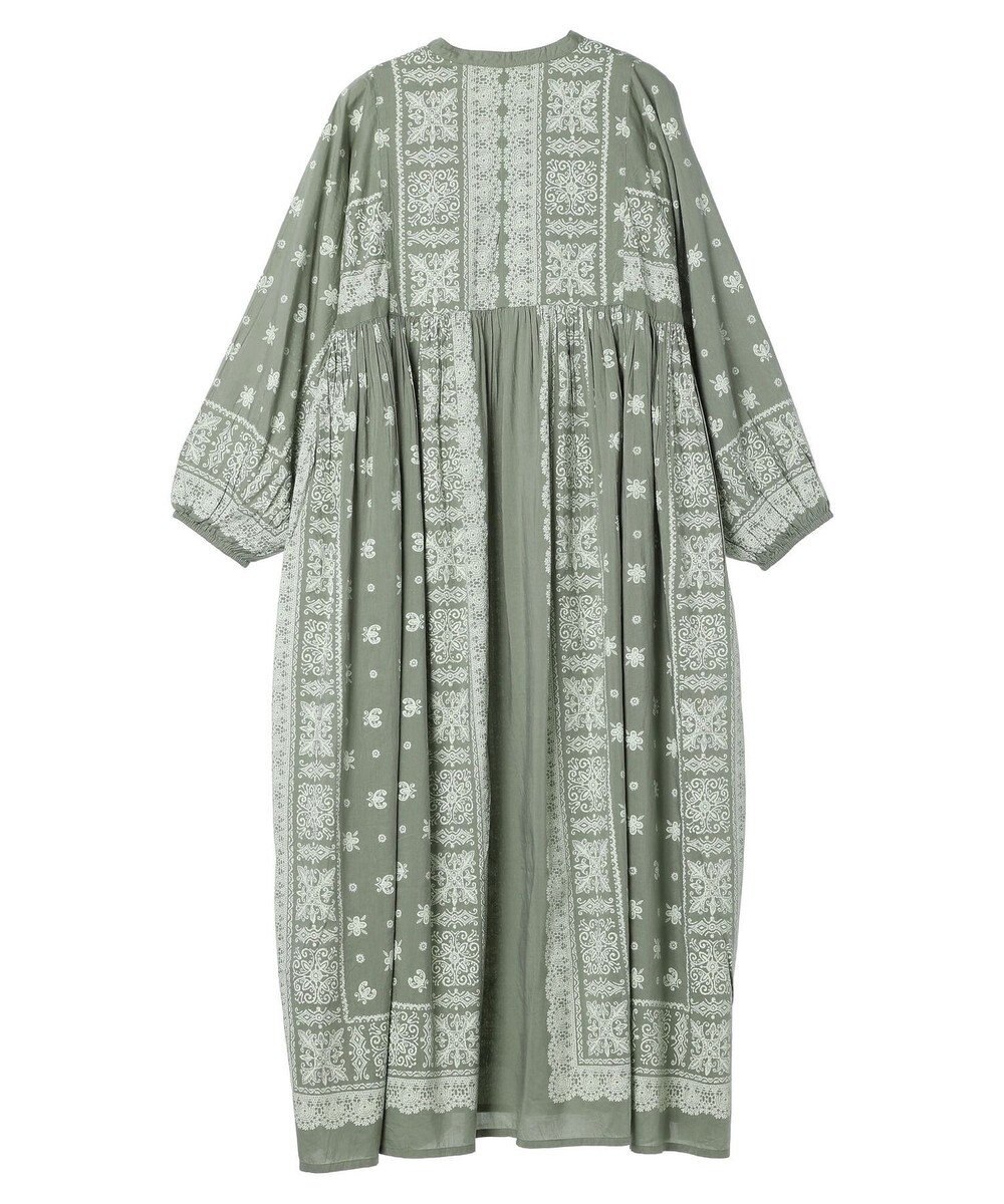 CRAFT STANDARD BOUTIQUE インド綿パネル柄ウエスト切り替えボリュームワンピース 