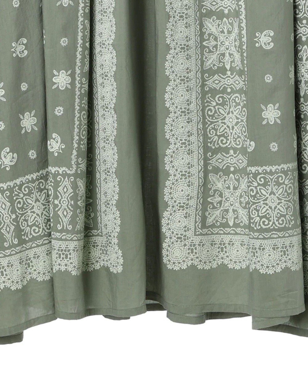 CRAFT STANDARD BOUTIQUE インド綿パネル柄ウエスト切り替えボリュームワンピース 