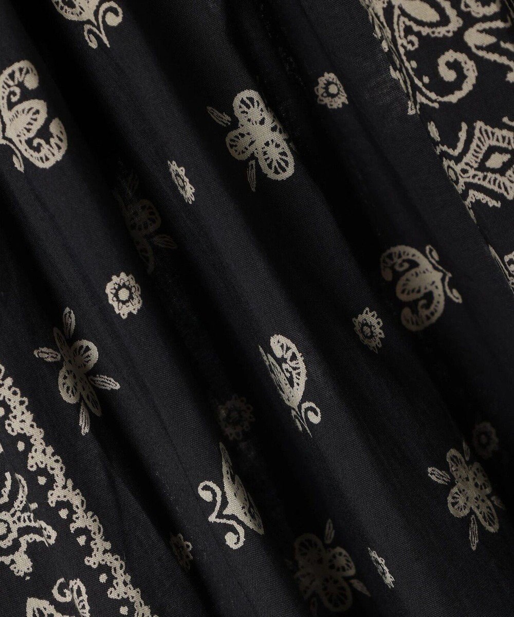 CRAFT STANDARD BOUTIQUE インド綿パネル柄ウエスト切り替えボリュームワンピース 