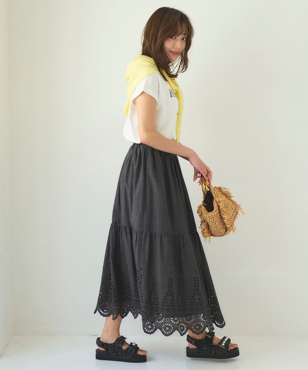 Feroux 【洗える】シアーカラー カーディガン 