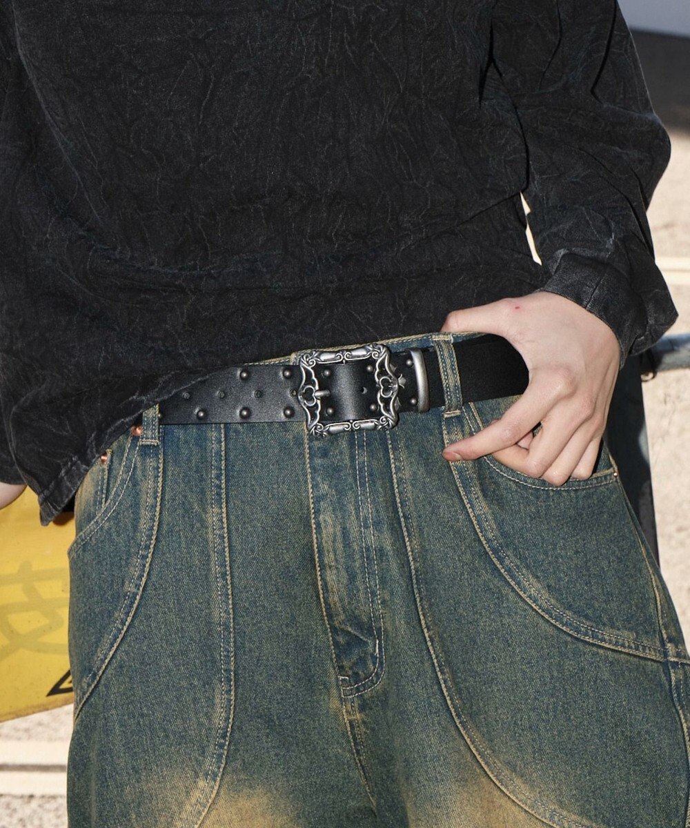 WEGO Mクロスモチーフスタッズベルト 