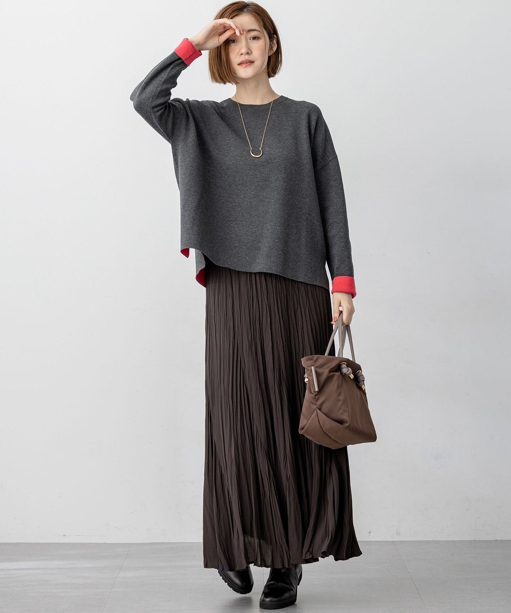 23区 L 【洗える】ダブルフェイス プルオーバー ニット 