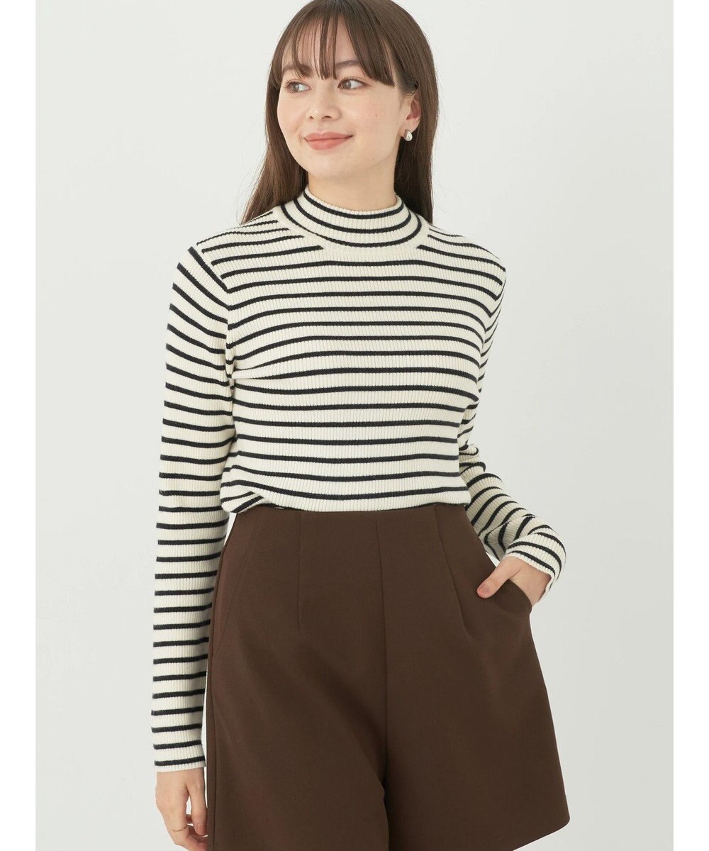 earth music&ecology やわらかタッチハイネックリブプルオーバー 