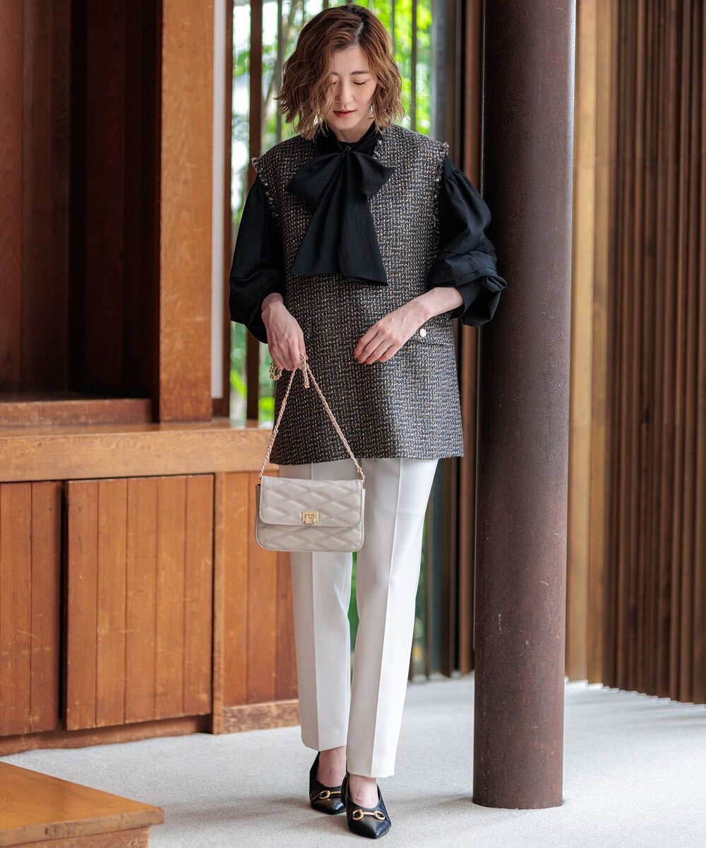 23区 【Oggi2月号掲載/新色追加】TRストレッチギャバ テーパードパンツ 