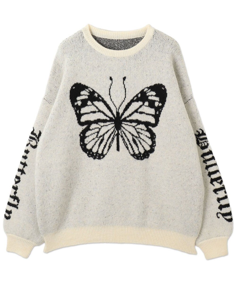 WEGO モチーフグラフィックフラッフィーニットプルオーバー 