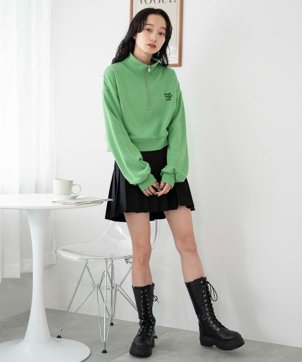 WEGO ハーフジップショートスウェット 