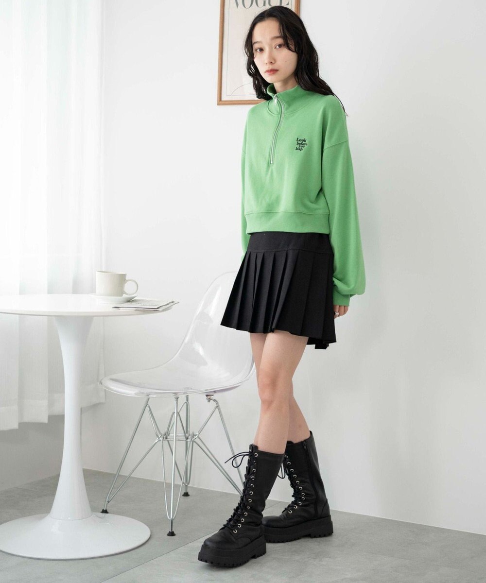 WEGO ハーフジップショートスウェット 