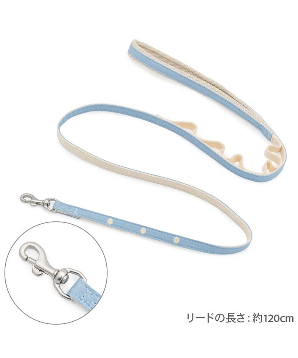 PET PARADISE ペットパラダイス 小花柄 デニム リード Ｍ～Ｌ 大型犬 