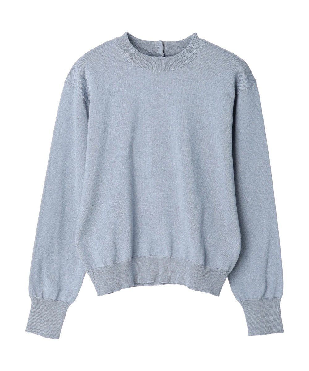 earth music&ecology バックボタンクルーネックニットプルオーバー 