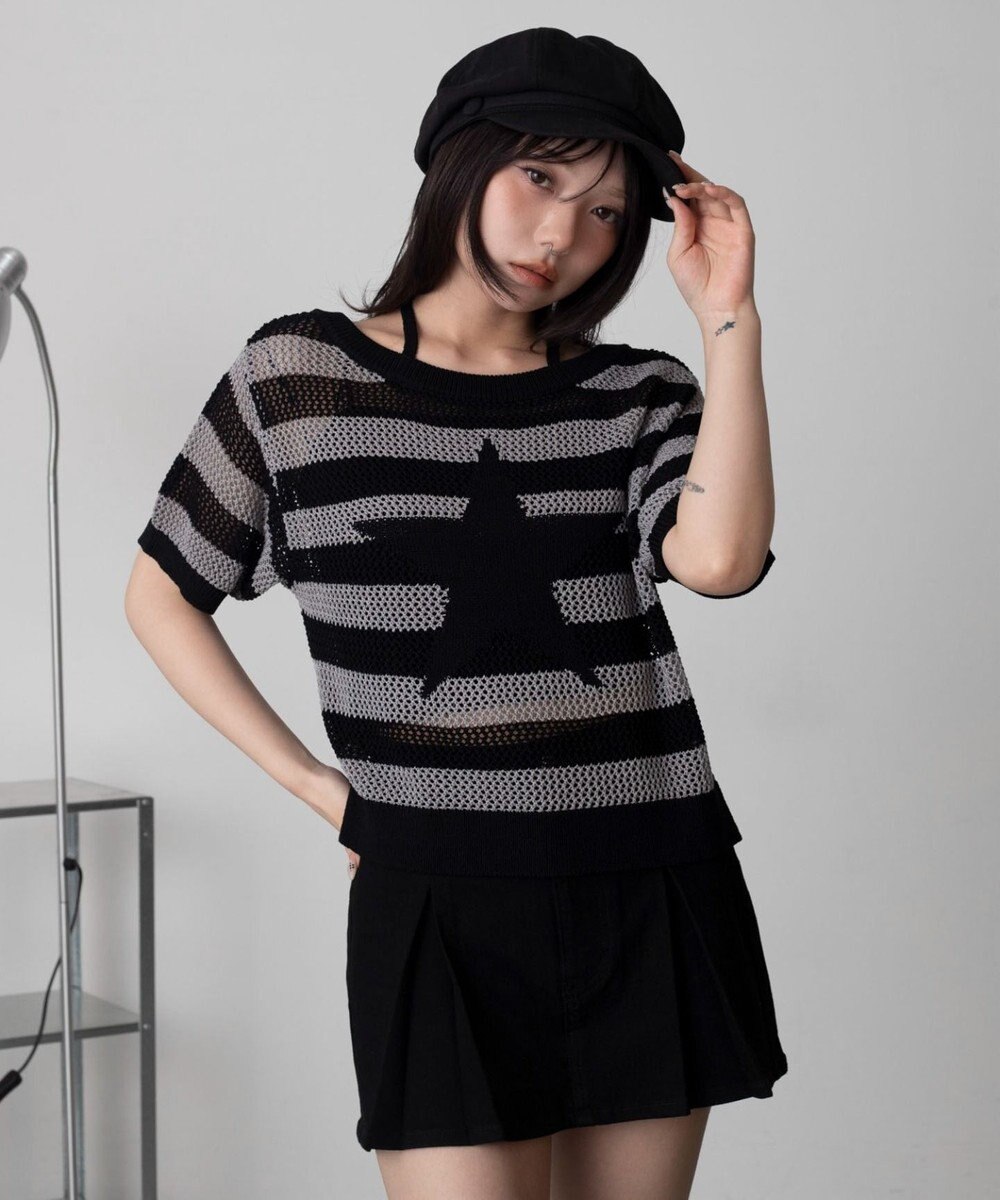 WEGO オフショルメッシュニット（S） 