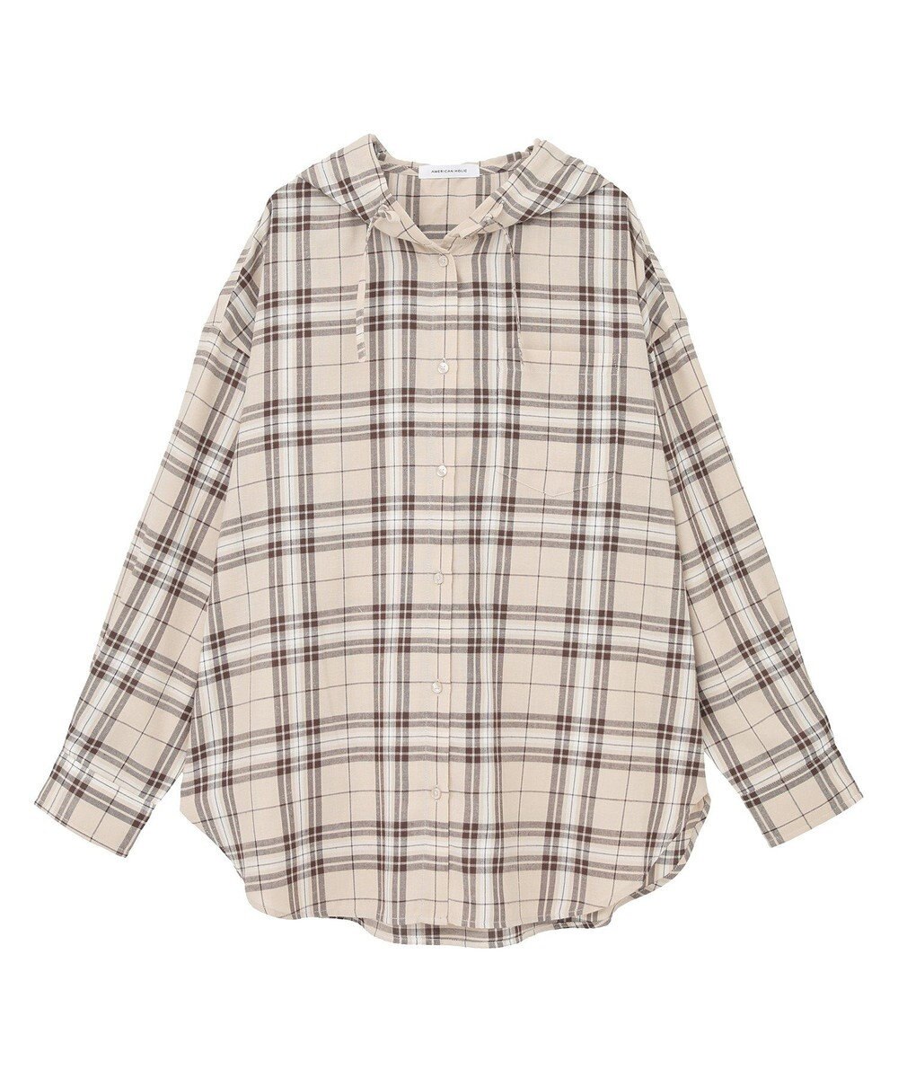 AMERICAN HOLIC チェックフードシャツ 