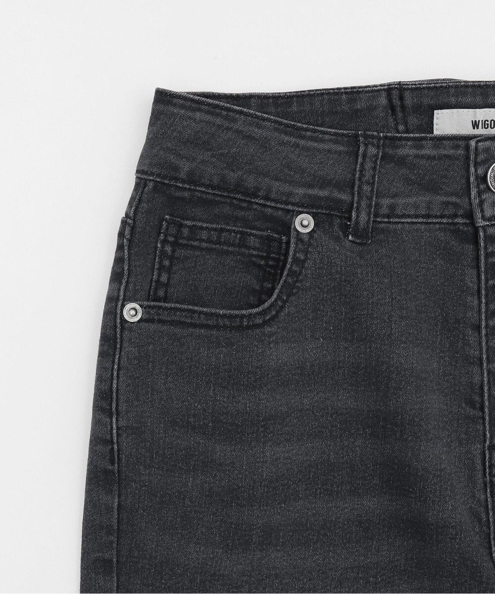 WEGO レースアップフリンジストレッチフレアデニムパンツ 