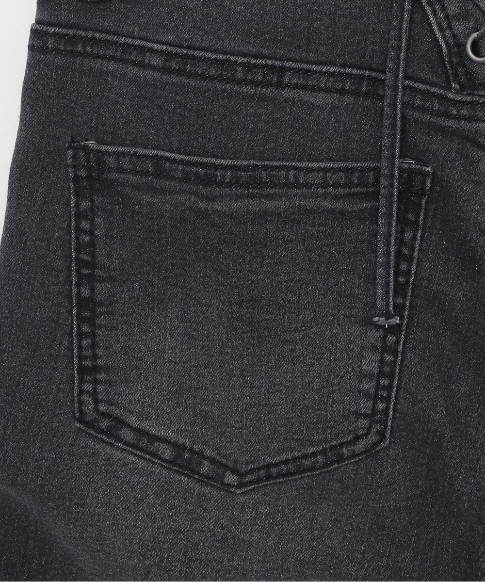 WEGO レースアップフリンジストレッチフレアデニムパンツ 