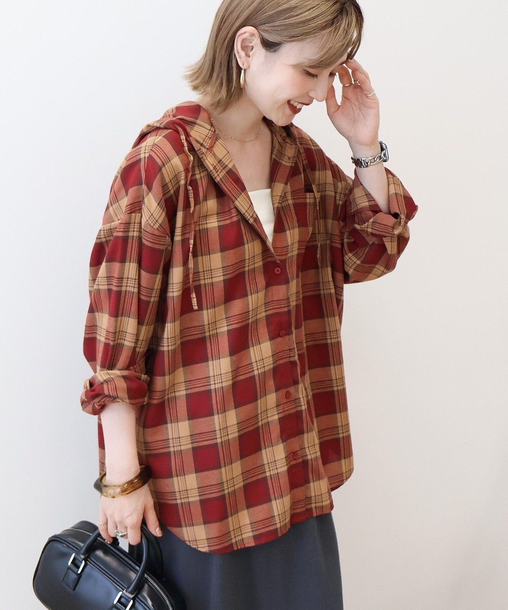 AMERICAN HOLIC チェックフードシャツ 