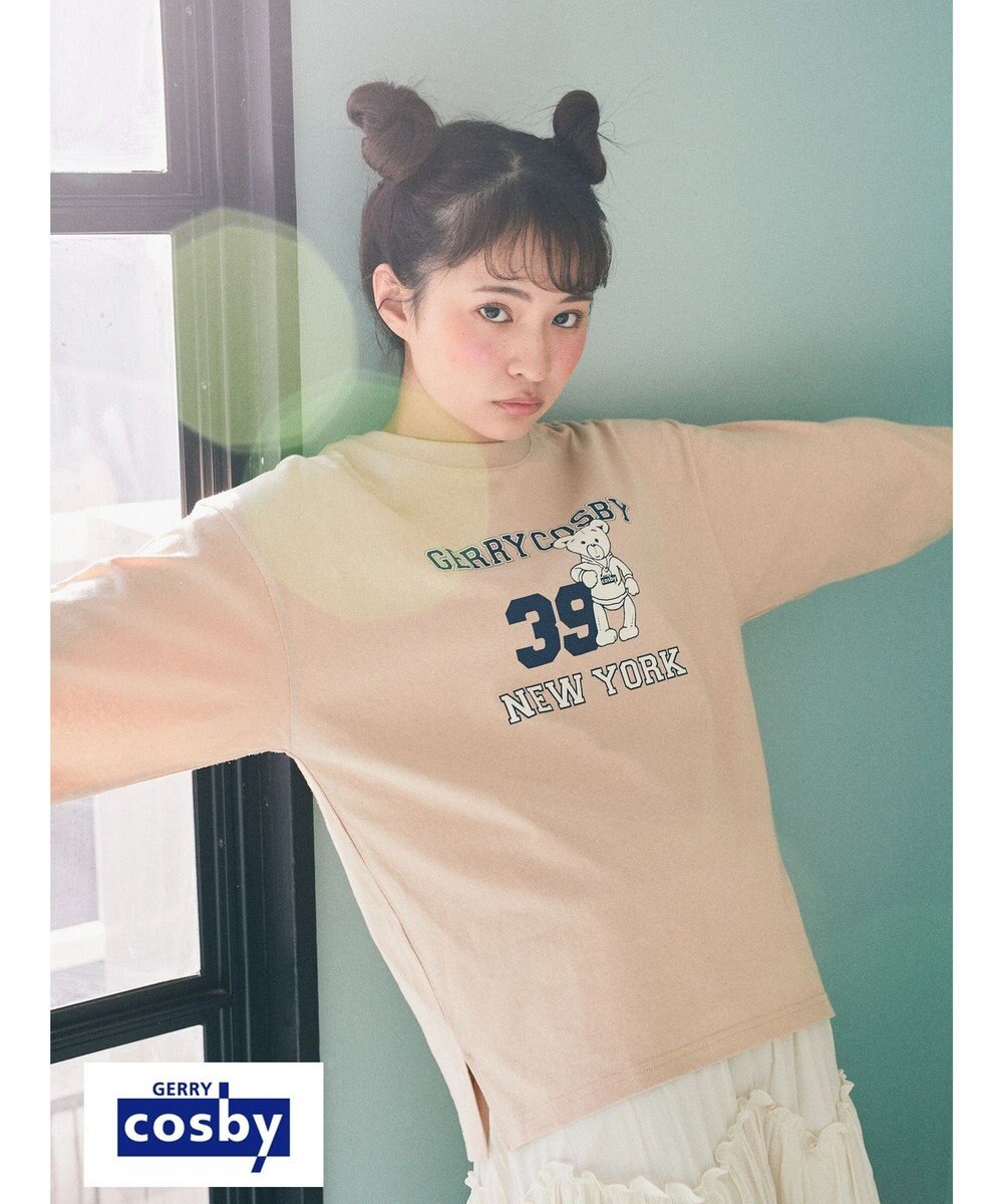 earth music&ecology Ｃｏｓｂｙ×ｅａｒｔｈ　ベアープリントロングＴシャツ Light Beige