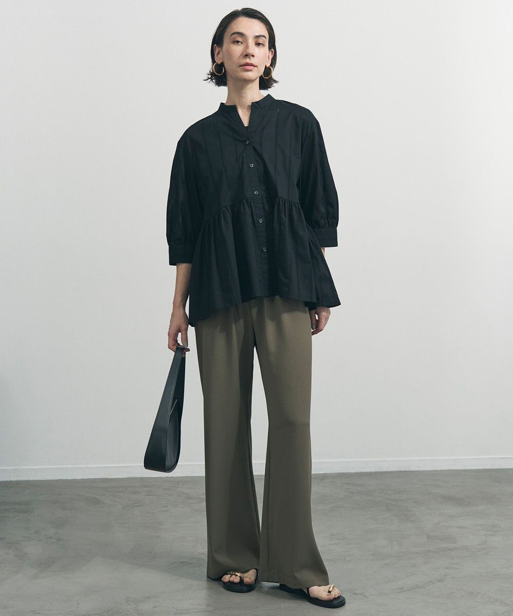 UNFILO ペプラム ギャザーブラウス 