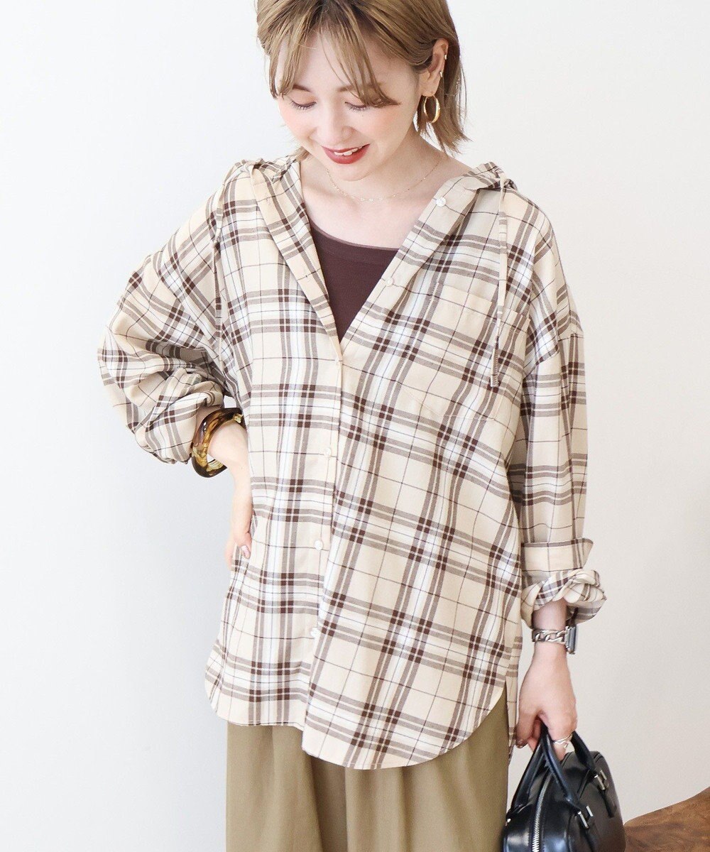 AMERICAN HOLIC チェックフードシャツ 