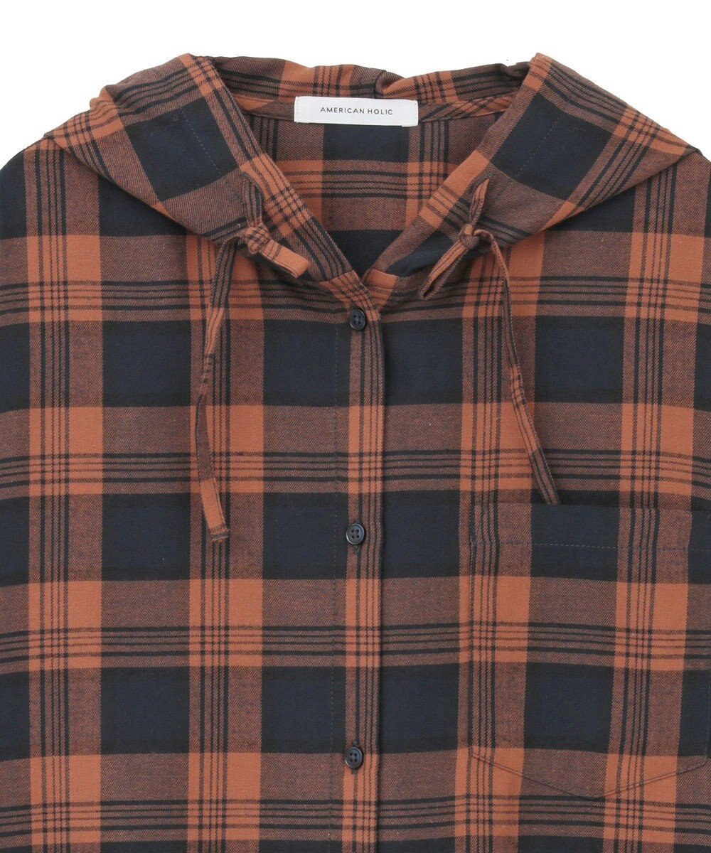 AMERICAN HOLIC チェックフードシャツ 