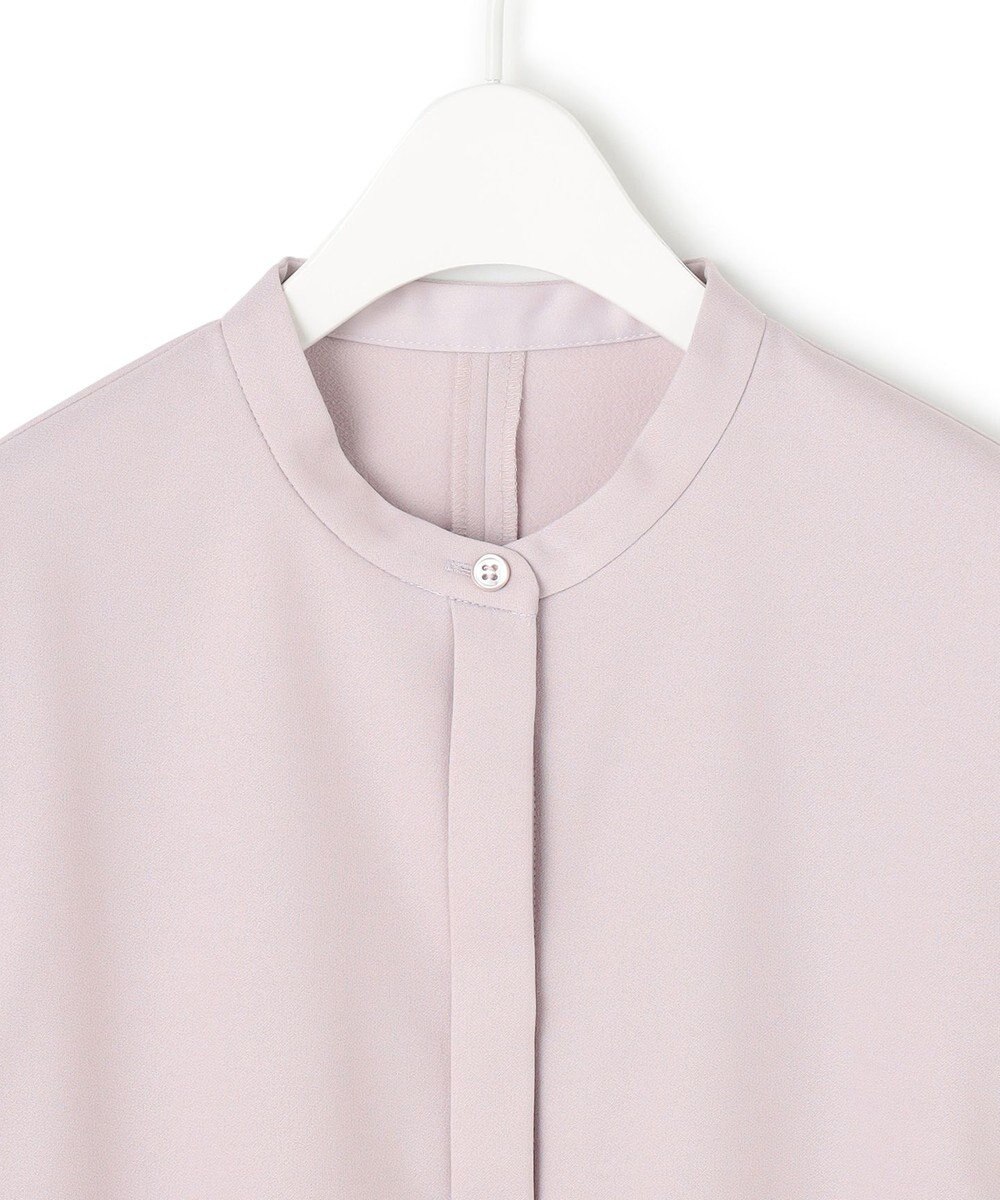 ICB 【洗える】ウォームサテン クロップドシャツ 