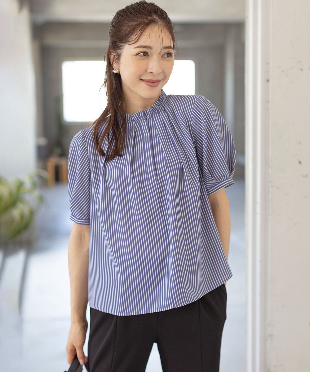 組曲 ライトデシンフリル襟 ブラウス 